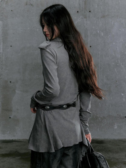 Update Cest Nous Wandering Poetess Stacked Neck Slim Long Sleeve Tee
