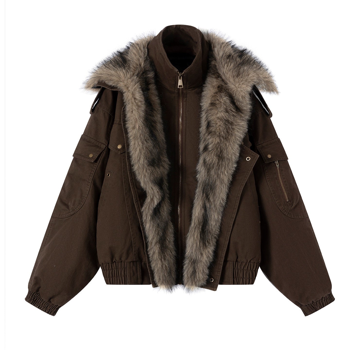 Cest_Nous_Warm_Commuter_Hooded_Thermal_Women_Solid_Brown_Zip_Front_Puffer_Jacket_MISSTT