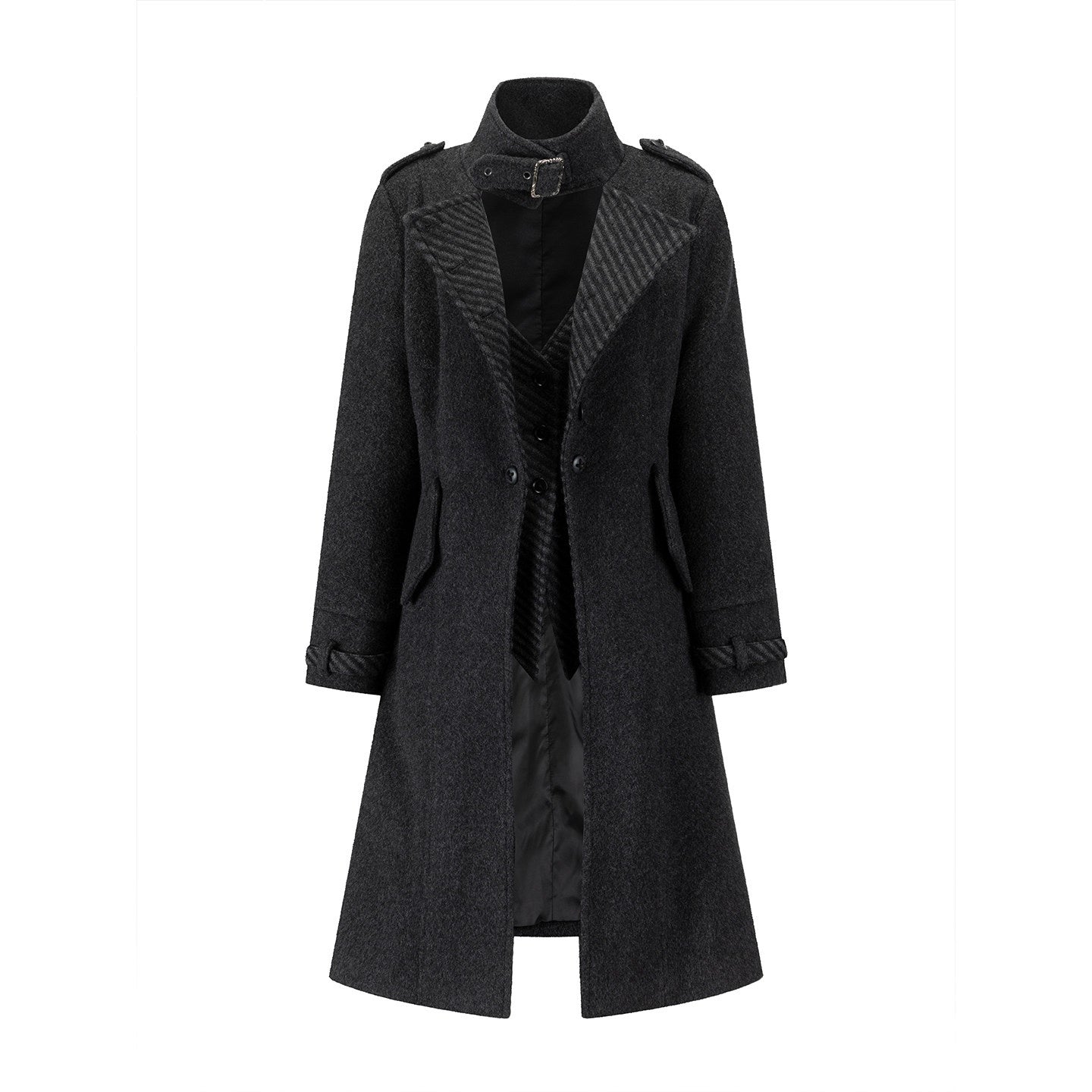 Cest_Nous_Warm_Thick_Mid_Length_Lapel_Collar_Loose_Fit_Commuter_Black_Gray_Coat_MISSTT