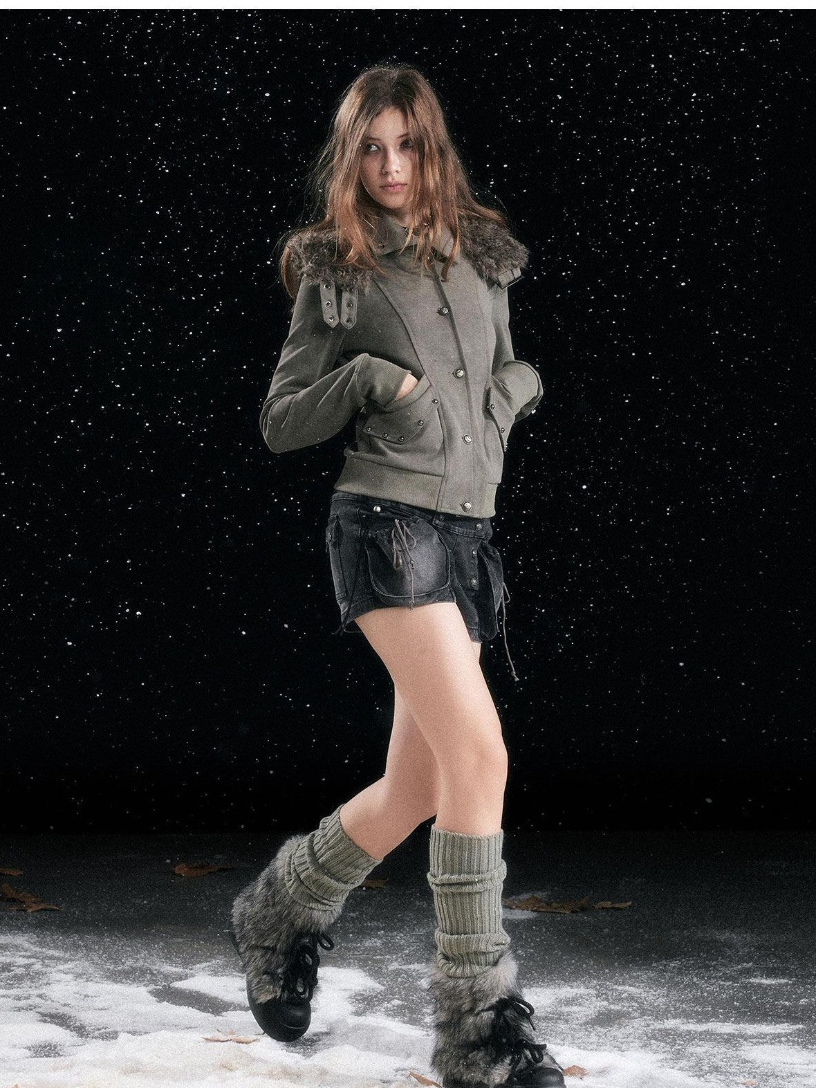 Cest Nous Washed Black Cotton Drawstring Cargo Natural Waist Womens Slight Stretch Shorts