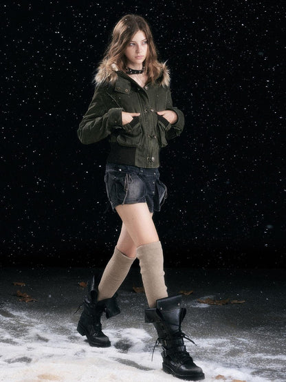 Cest Nous Washed Black Cotton Drawstring Cargo Natural Waist Womens Slight Stretch Shorts