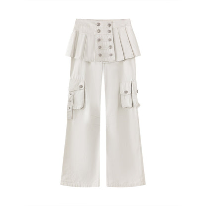 Cest_Nous_Washed_Pleated_Panel_Splice_Cargo_Straight_Microflare_Women&
