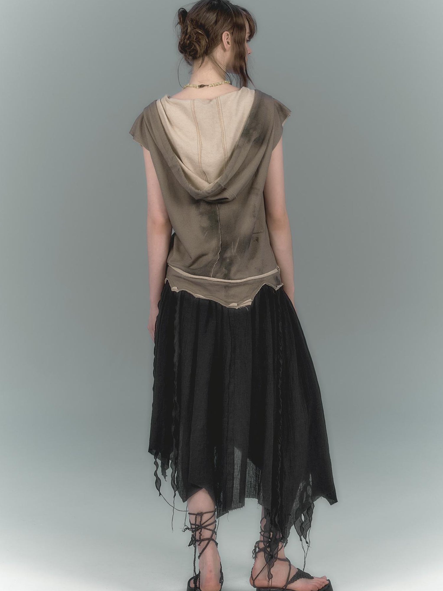 Cest Nous Wilderness Black Asymmetrical Maxi Dress