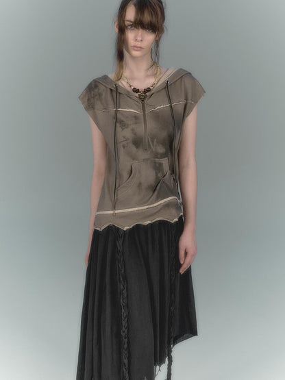 Cest Nous Wilderness Black Asymmetrical Maxi Dress