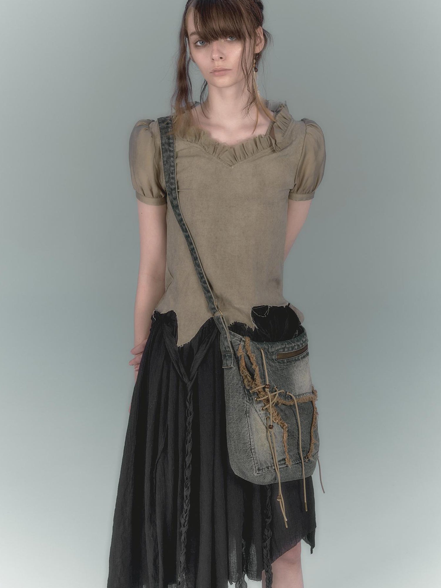 Cest Nous Wilderness Black Asymmetrical Maxi Dress