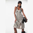 2th Desire Backless Double Layer Lace Tie Slip Dress