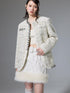 DIDDI MODA Chanel Inspired Tweed Knit Oversized Cardigan With Black Trim