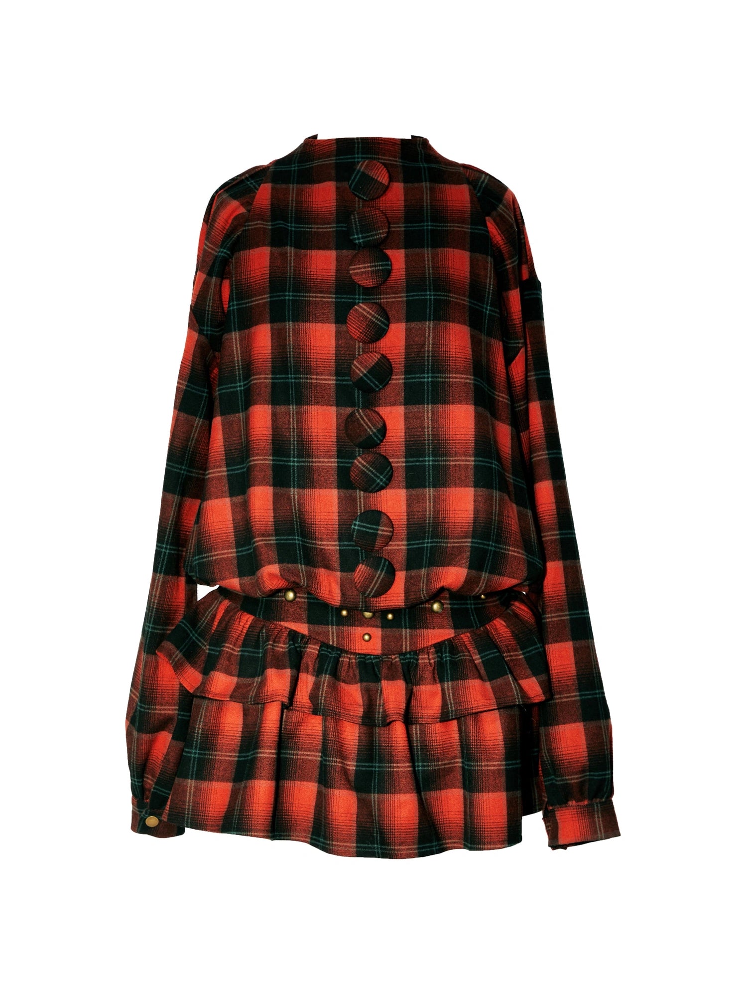 Plaid Waist Mini Cake Skirt