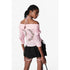 2th Desire Off Shoulder Lace Trim Fitted Blouse With C Cut Back