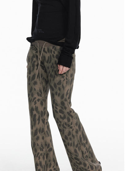 STRIKE A POSE Chic Leopard Print Hoodie &amp; Pants Set Slim Fit Casual Outfit