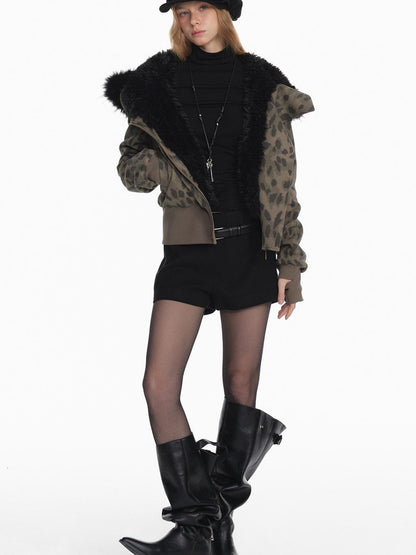 STRIKE A POSE Chic Leopard Print Hoodie &amp; Pants Set Slim Fit Casual Outfit