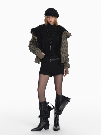 STRIKE A POSE Chic Leopard Print Hoodie &amp; Pants Set Slim Fit Casual Outfit