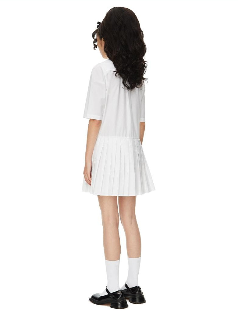 Chinese Ruffle A-Line Shirt Dress