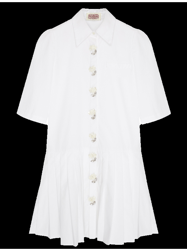 Chinese Ruffle A-Line Shirt Dress