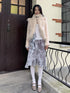 Chipchipshop Beige Cropped Vertical Fur Panels Knit Sleeves High Neck Women&