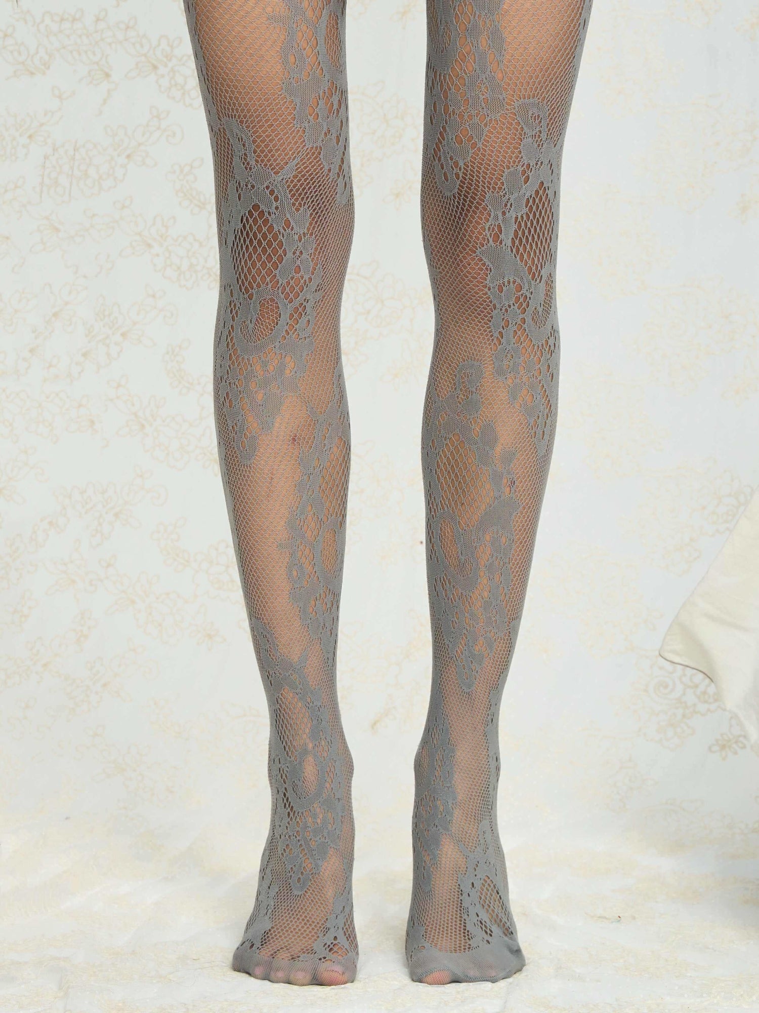 Chipchipshop_Beige_Light_Gray_Jacquard_Lace_Fishnet_Pantyhose_Women&