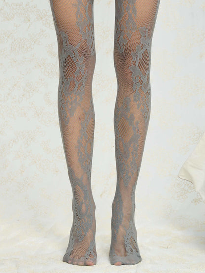 Chipchipshop_Beige_Light_Gray_Jacquard_Lace_Fishnet_Pantyhose_Women&