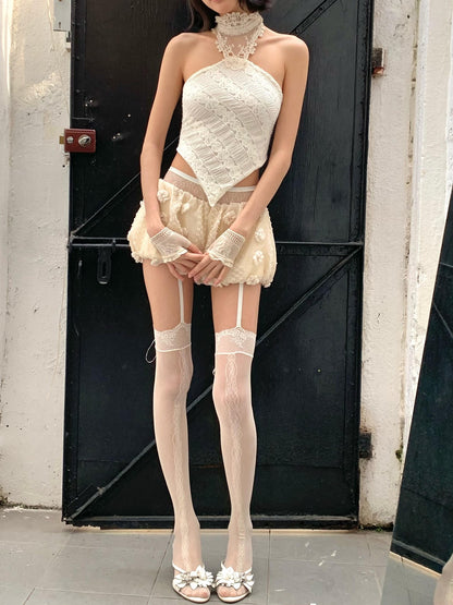 Chipchipshop Beige Ultra Dense Textured Reinforced Suspender Women&
