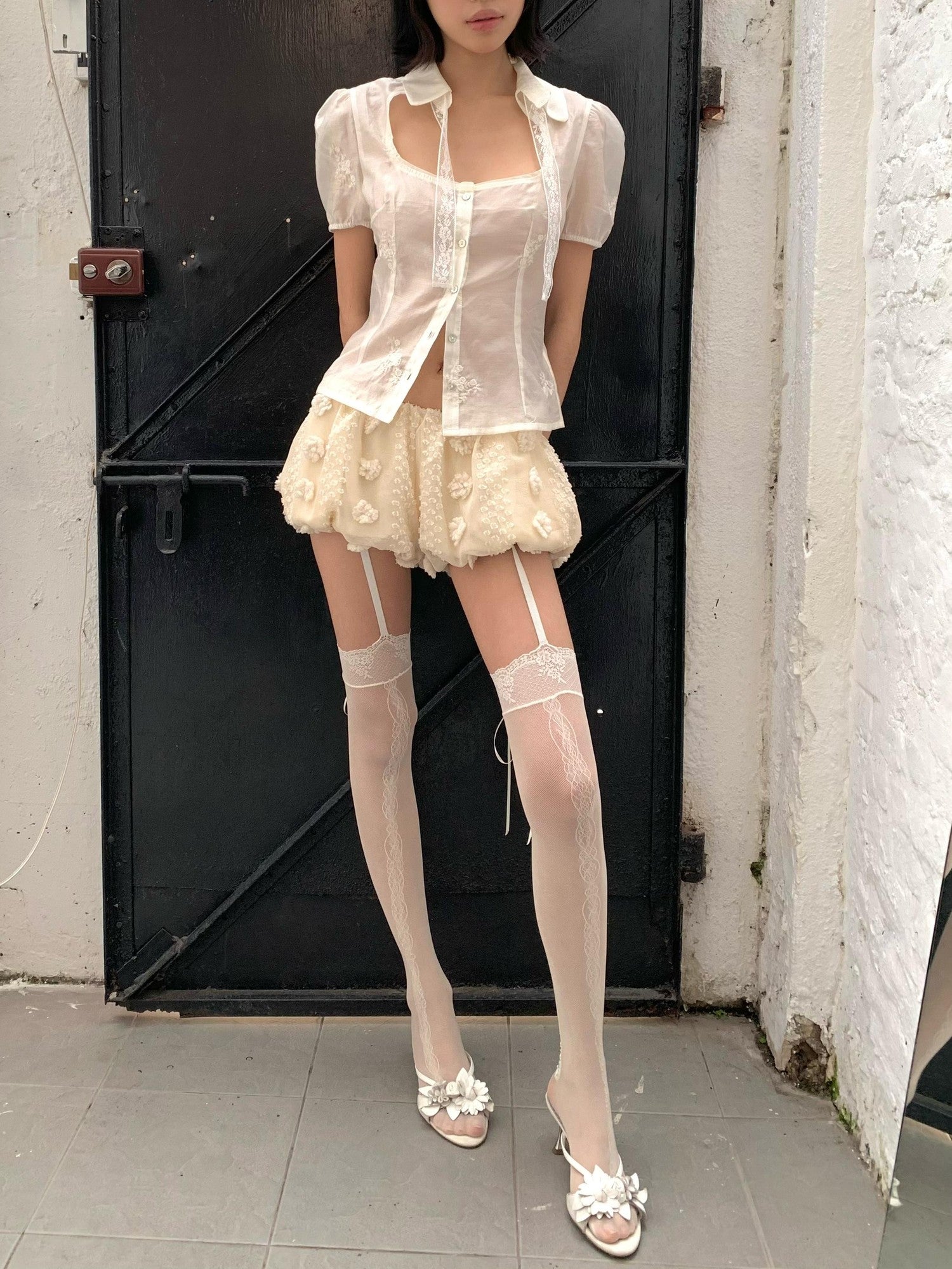 Chipchipshop Beige Ultra Dense Textured Reinforced Suspender Women&