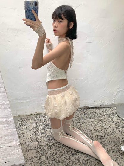Chipchipshop Beige Ultra Dense Textured Reinforced Suspender Women&