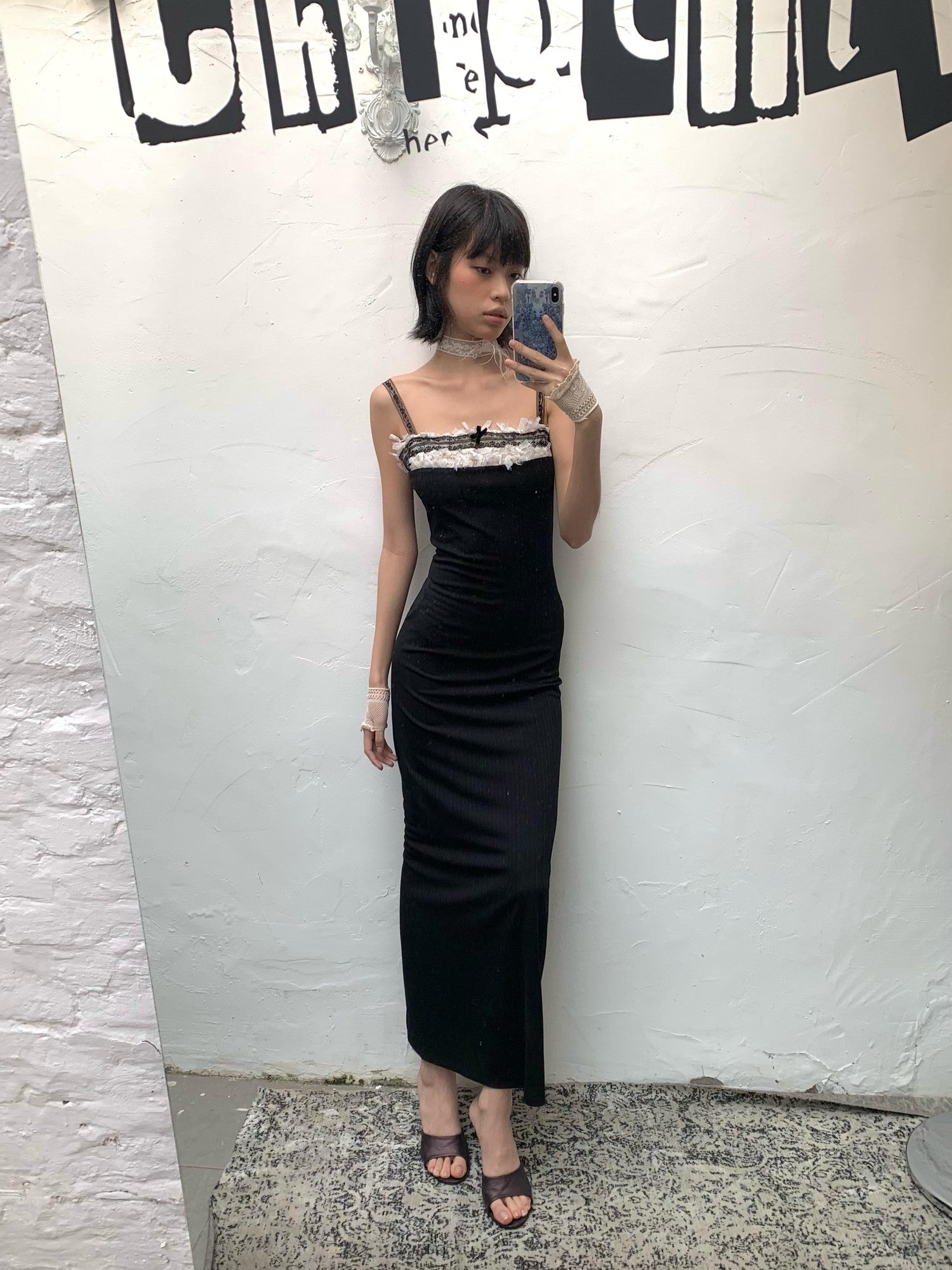 Chipchipshop Black Lace Stretch Adjustable Straps Women&
