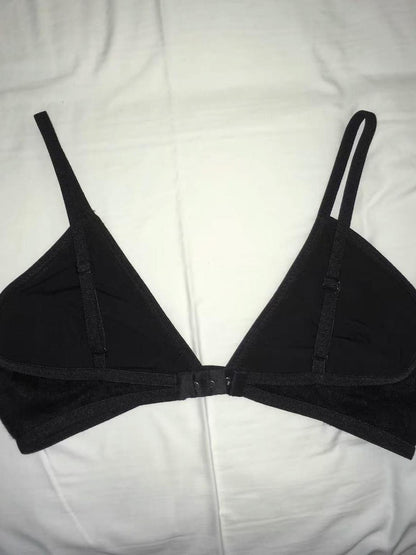 Chipchipshop Black Nude No Underwire No Padding Fixed Double Straps Women&