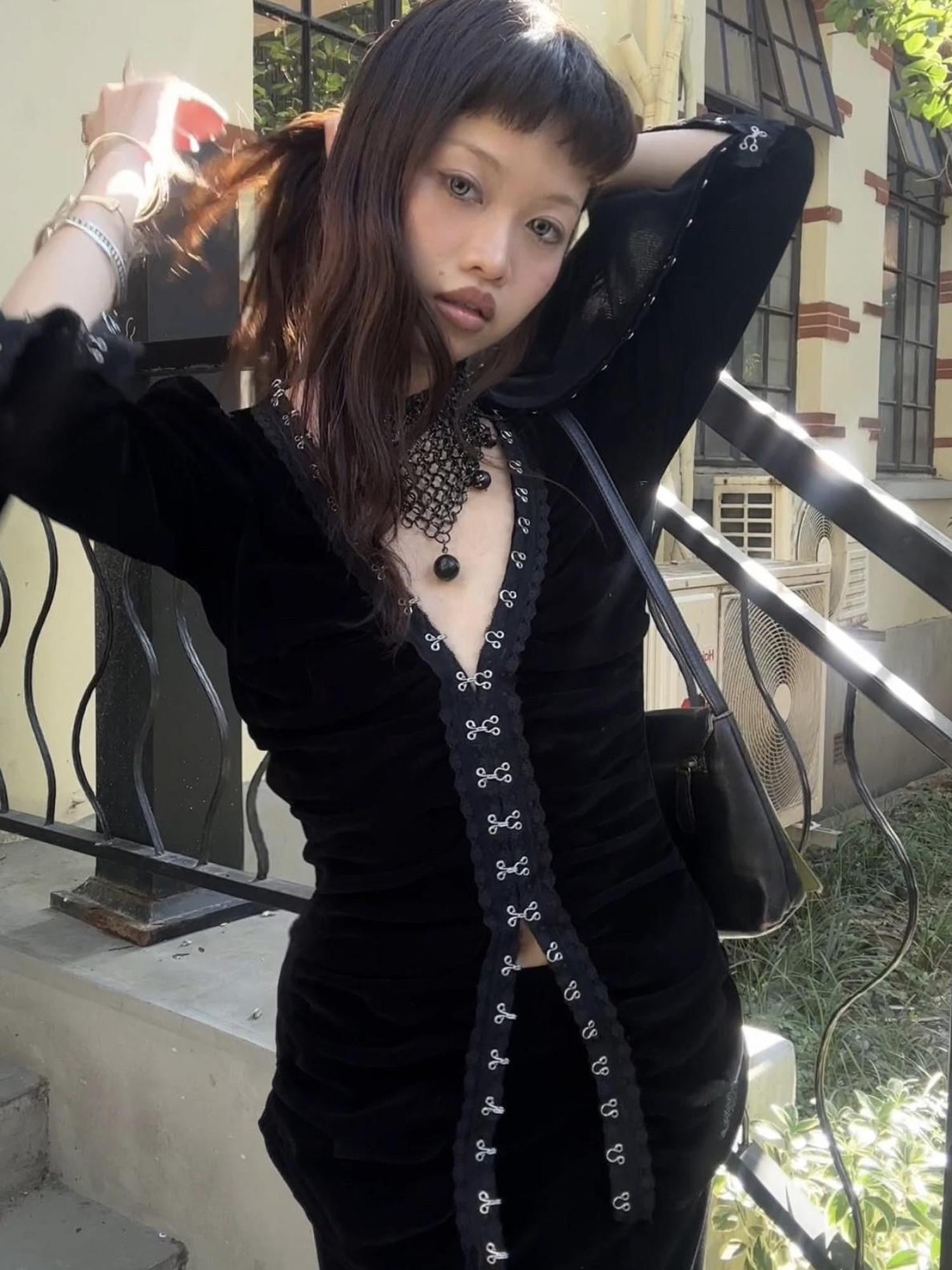 Chipchipshop Black Structured Top And Skirt Women&