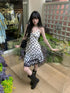 Chipchipshop Black White Polka Dot Ruffle High Waist Women&