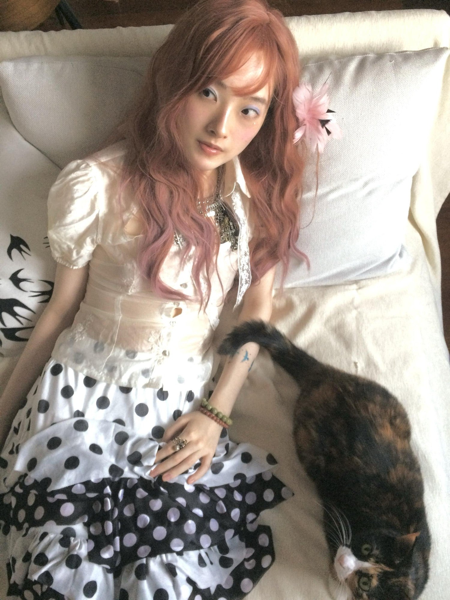 Chipchipshop Black White Polka Dot Ruffle High Waist Women&