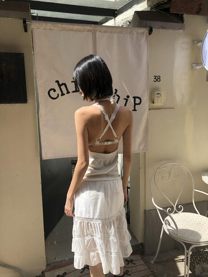 Chipchipshop Cat Jacquard Knitted Button High Waist A Line Women&