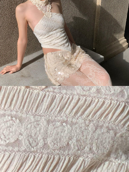 Chipchipshop Cream Intricate Lace Dudou Style Women&
