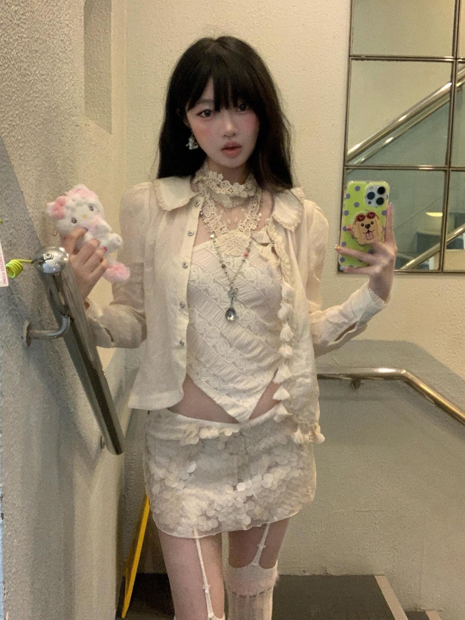 Chipchipshop Cream Intricate Lace Dudou Style Women&