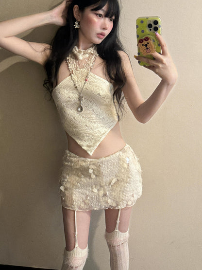 Chipchipshop Cream Intricate Lace Dudou Style Women&