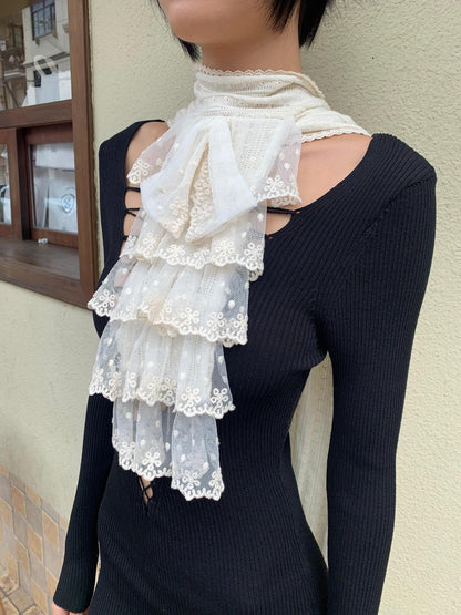 Chipchipshop Ivory Vintage Court Lace Trim Collar Women&