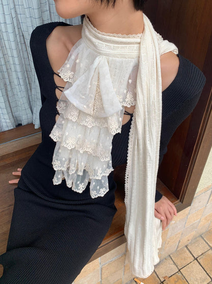 Chipchipshop Ivory Vintage Court Lace Trim Collar Women&