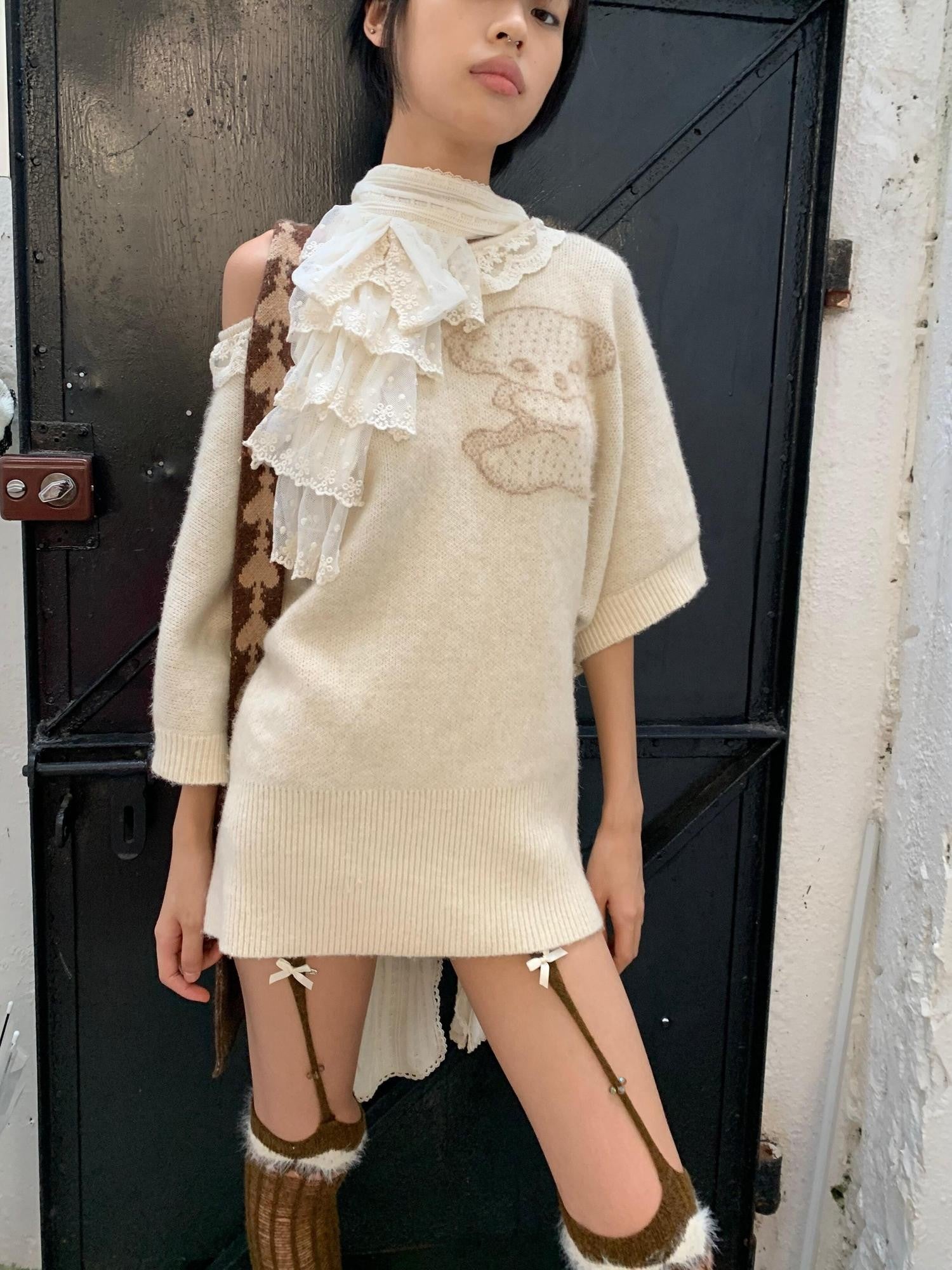 Chipchipshop Ivory Vintage Court Lace Trim Collar Women&