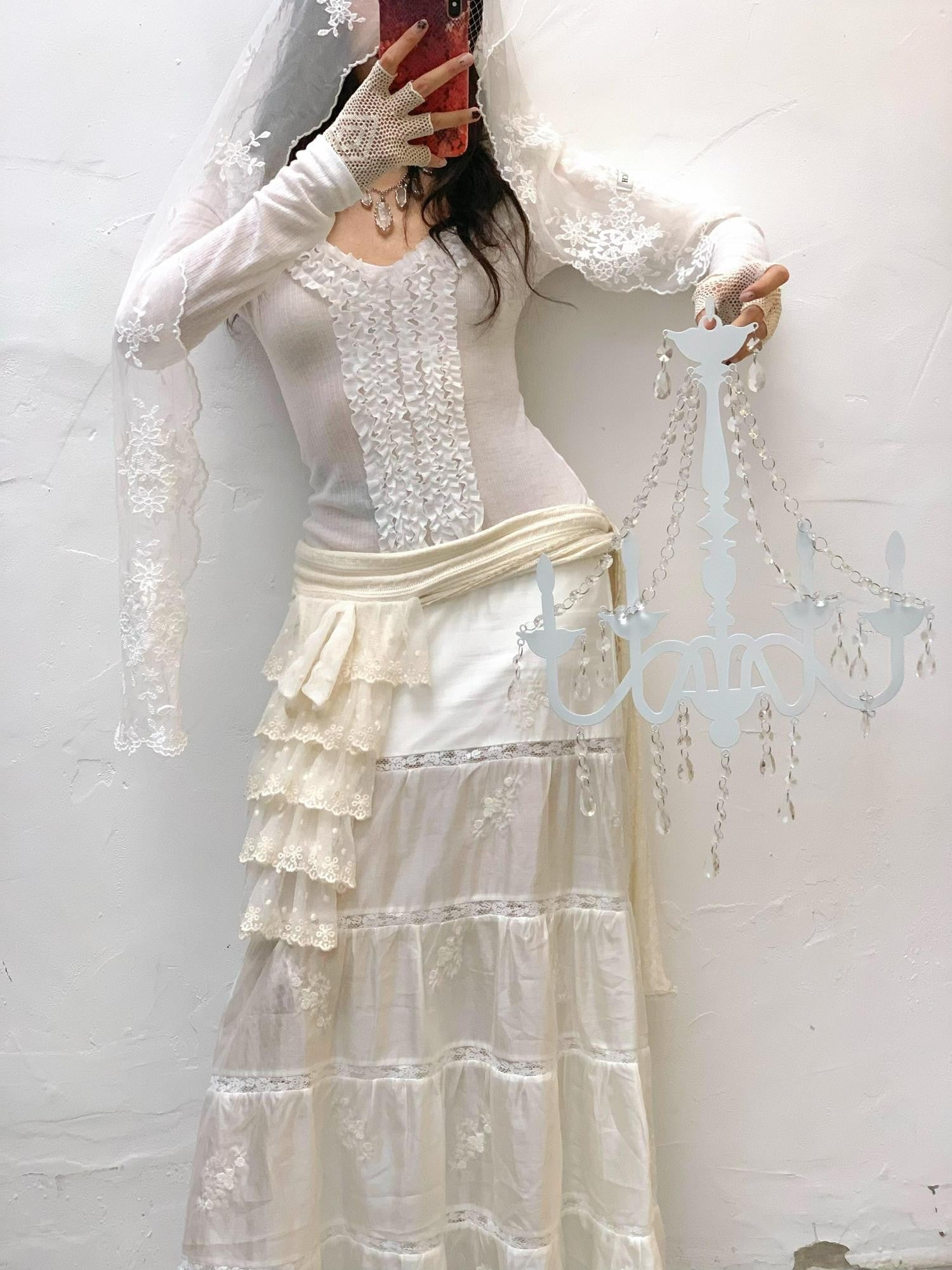 Chipchipshop Ivory Vintage Court Lace Trim Collar Women&