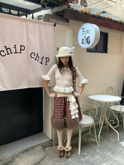 Chipchipshop Ivory Vintage Court Lace Trim Collar Women&