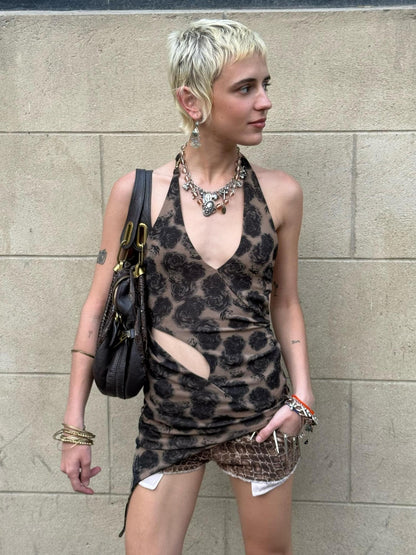 Chipchipshop Leopard Print V-neck High Waist Bodycon Stretch Women&