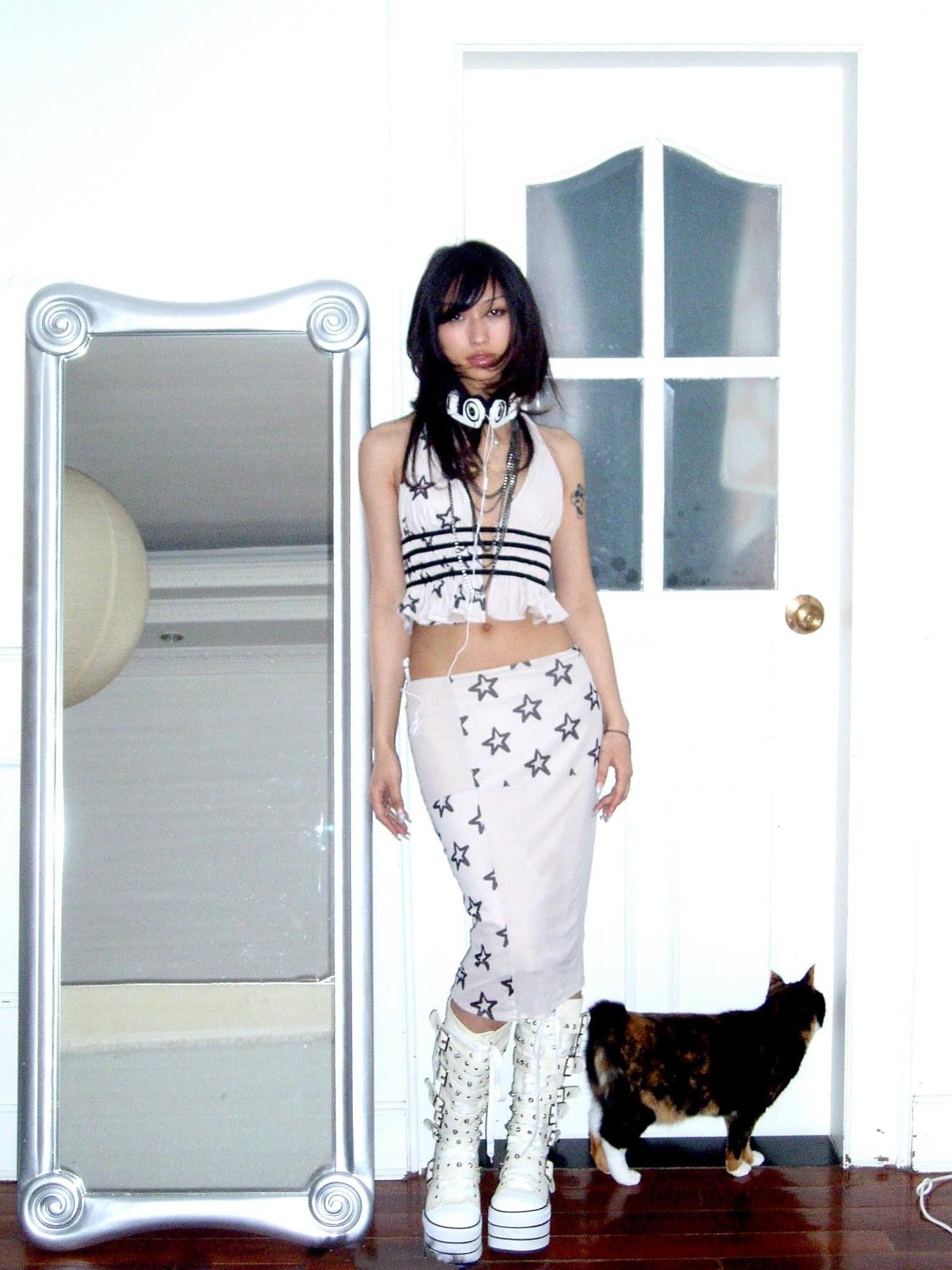 Chipchipshop Light Gray Star Halter H Silhouette Women&