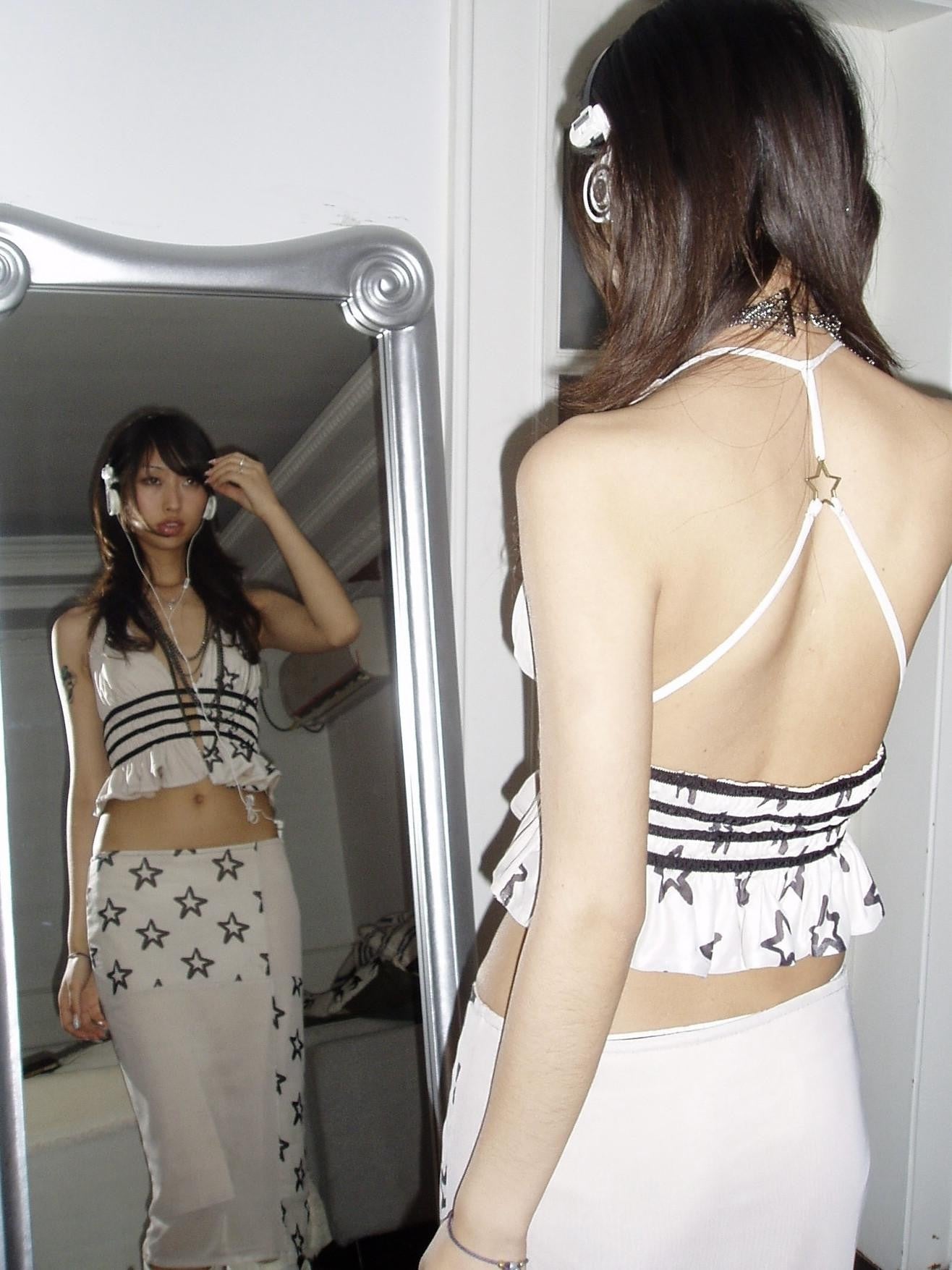 Chipchipshop Light Gray Star Halter H Silhouette Women&