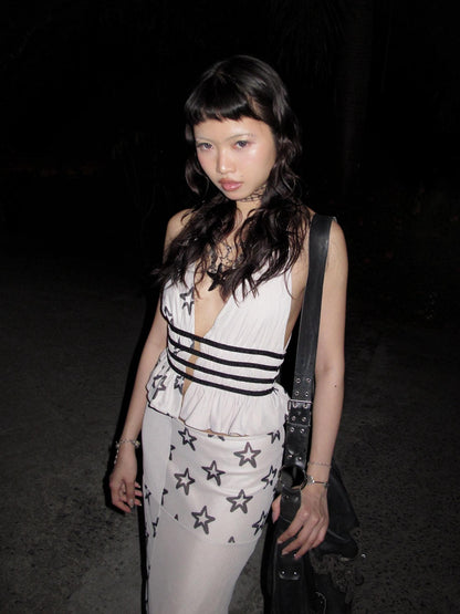 Chipchipshop Light Gray Star Halter H Silhouette Women&