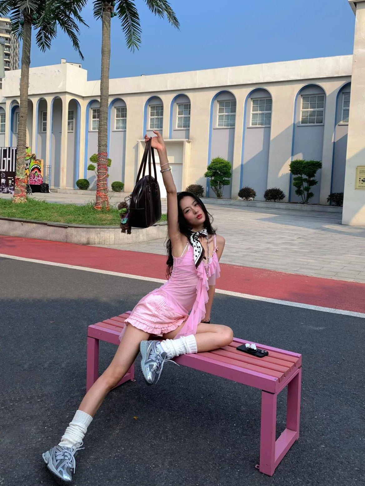 Chipchipshop Light Pink Sheer Flowy Oversized Ruffle Women&