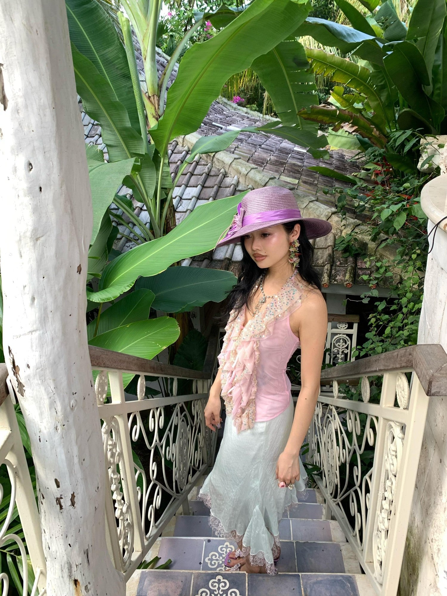 Chipchipshop Light Pink Sparkling Sequin Ruffle Women&