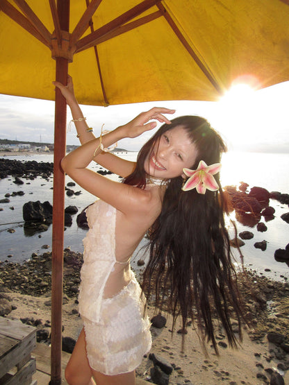 Chipchipshop Mermaid Nude Sequin Plunging Neckline Women&