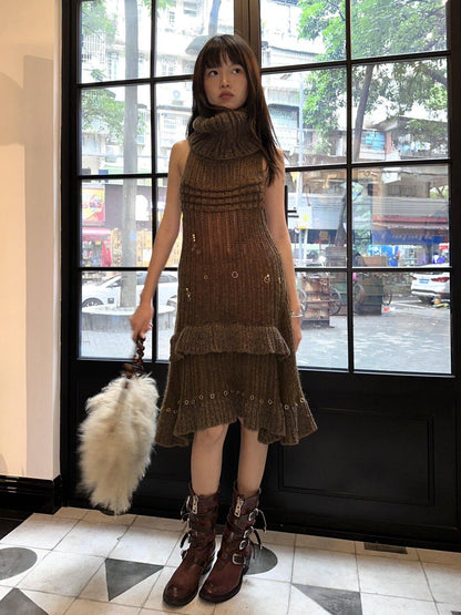 Chipchipshop Moss Green Hand Beaded Knit Women&