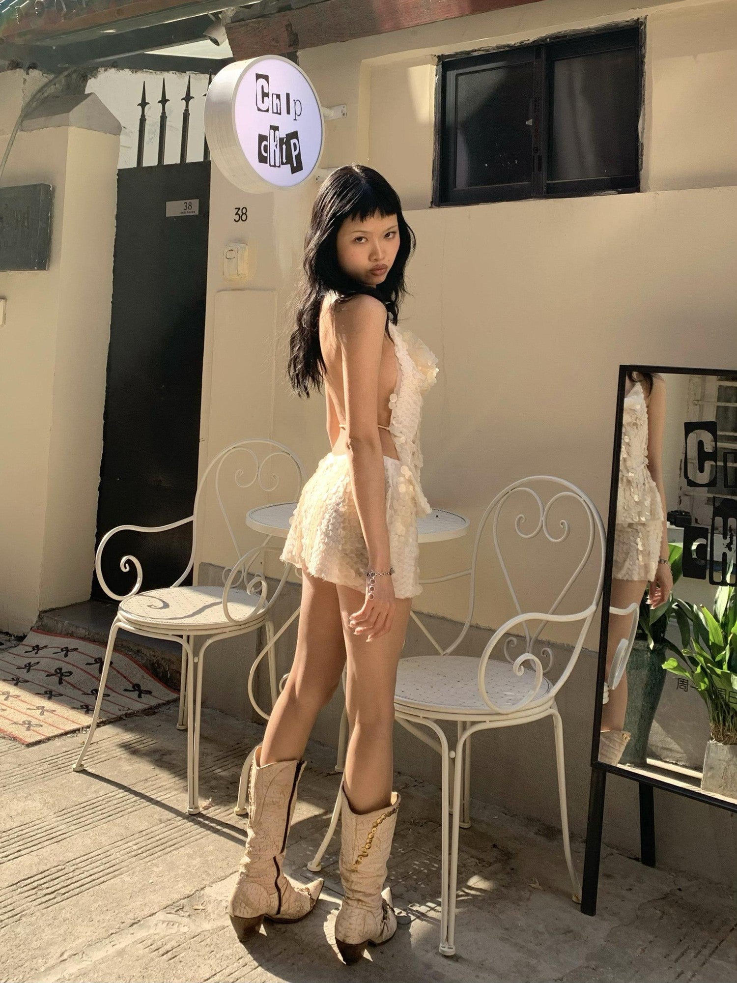 Chipchipshop Nude Mermaid Sequins Low Waist H Line Women&