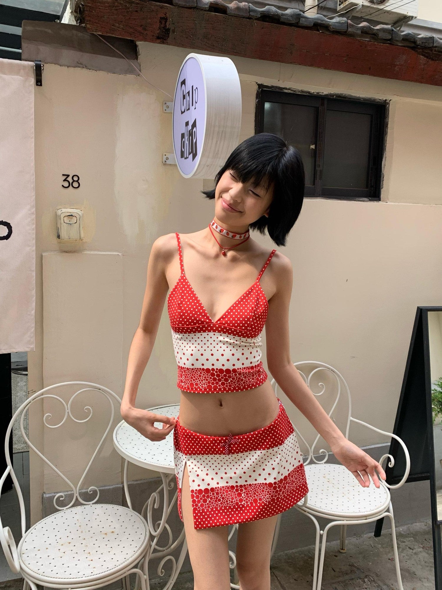 Chipchipshop Orange Soda Vintage Polka Dot Women&