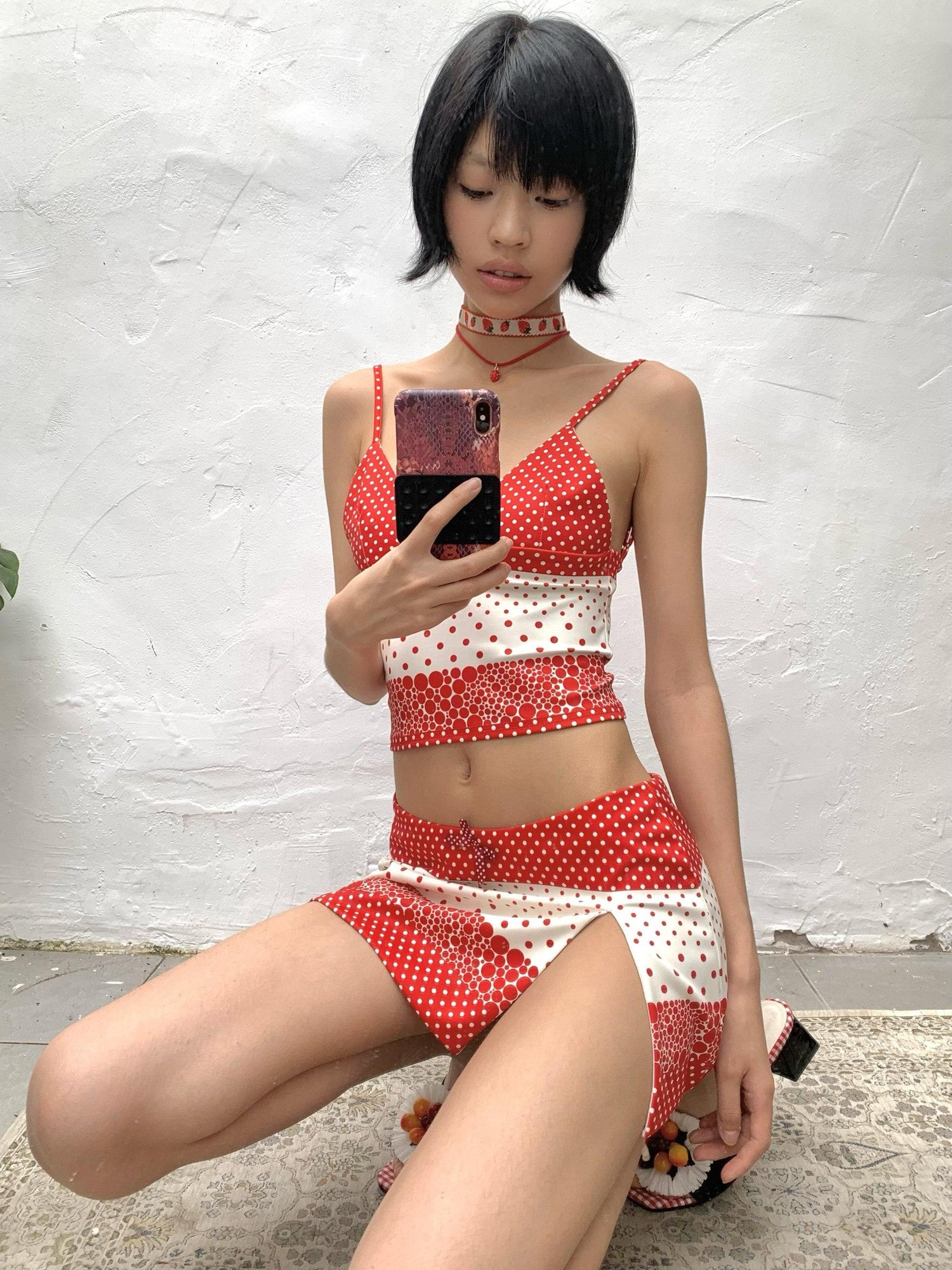 Chipchipshop Orange Soda Vintage Polka Dot Women&