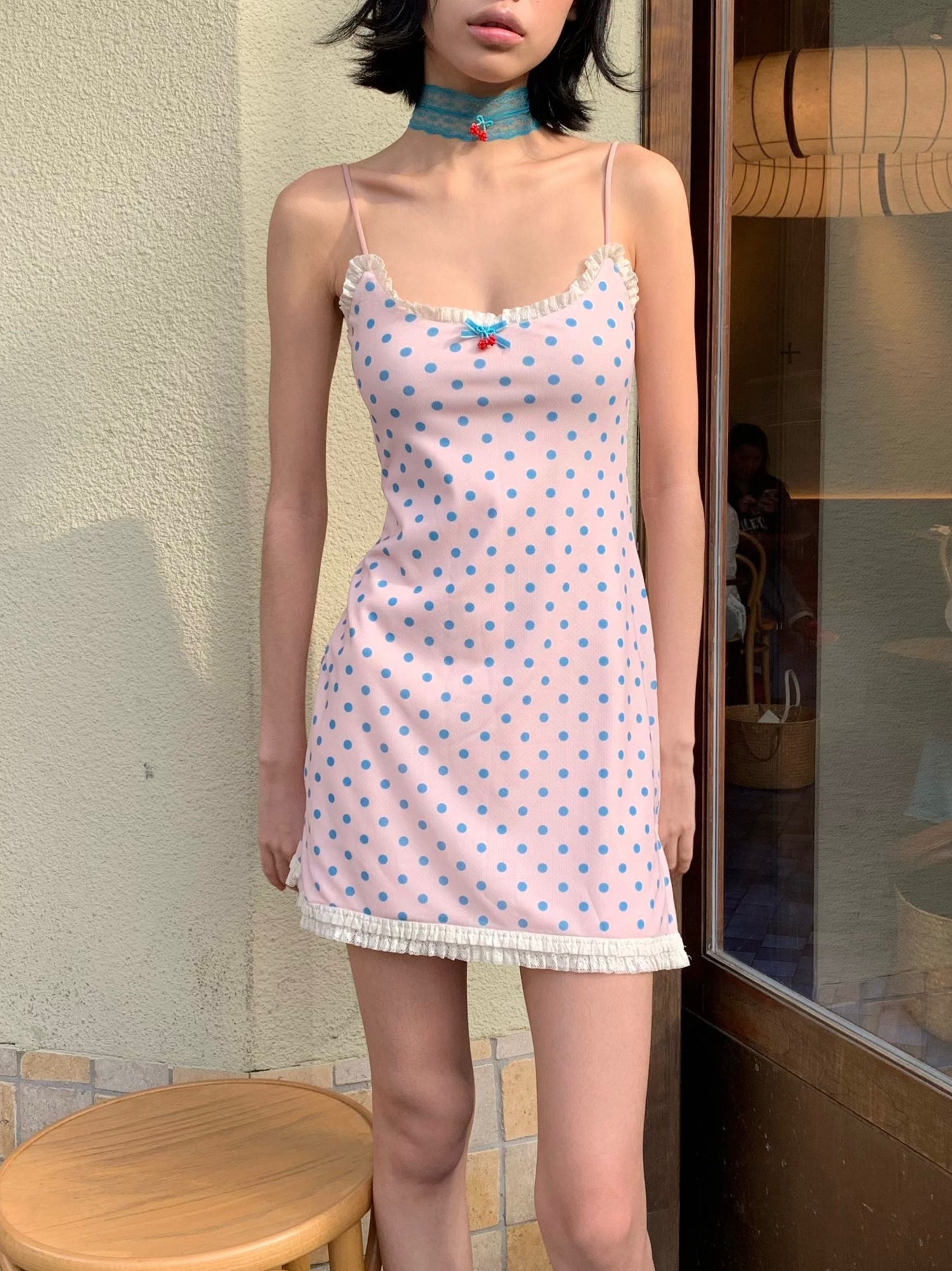 Chipchipshop_Pink_Polka_Dot_Spaghetti_Strap_Bodycon_Women&